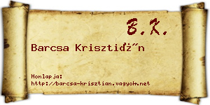 Barcsa Krisztián névjegykártya